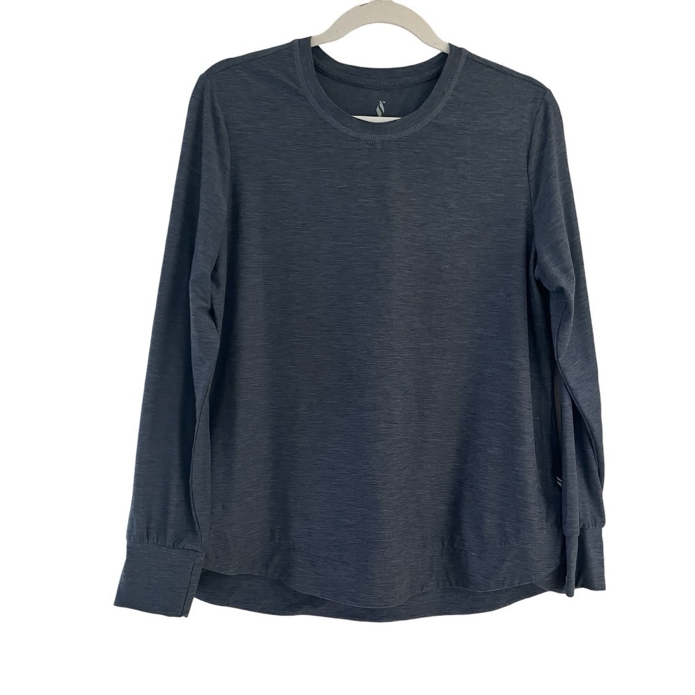 Skechers Gowalk Long Sleeve Crew Neck Brushed Tunic Top Blue Size Medium